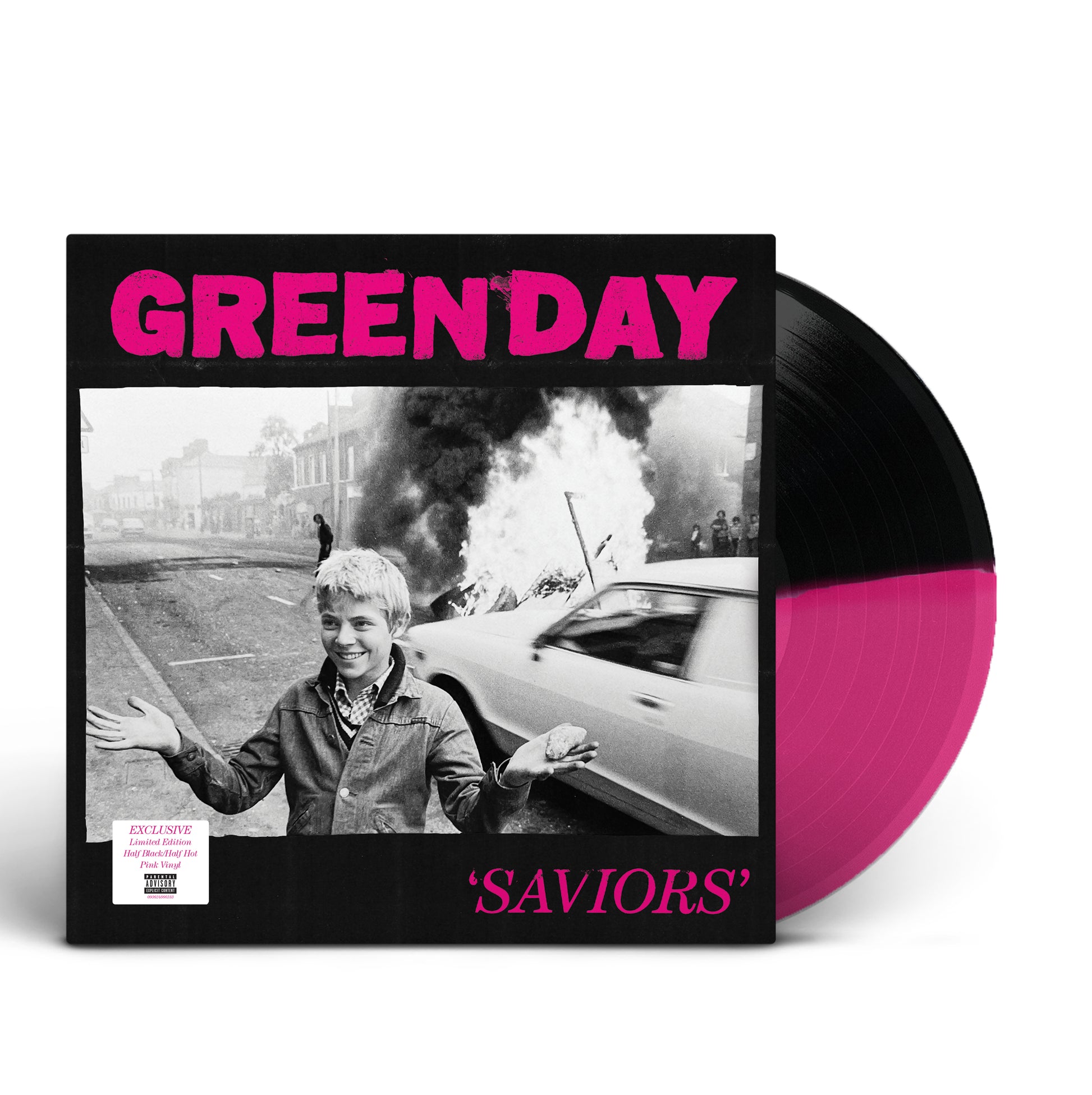Green Day Saviors (Magenta & Black Color Split Vinyl w/24"x36" Poster, Indie Exclusive) Vinyl Default Title  